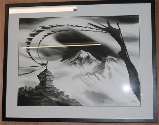 R.P.Yakami View of Mount Everest 22 x 30in.